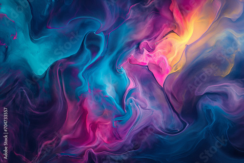 A Captivating Abstraction of Colorful Liquid in Motion, Evoking a Dynamic and Energetic Visual Symphony Dynamic Fluid Spectrum