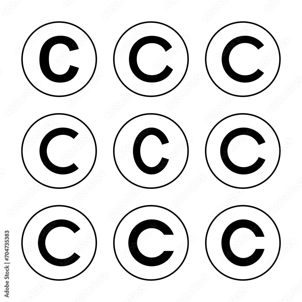 Copyright icon vector. copyright sign and symbol Copyright icon vector. copyright sign and symbol