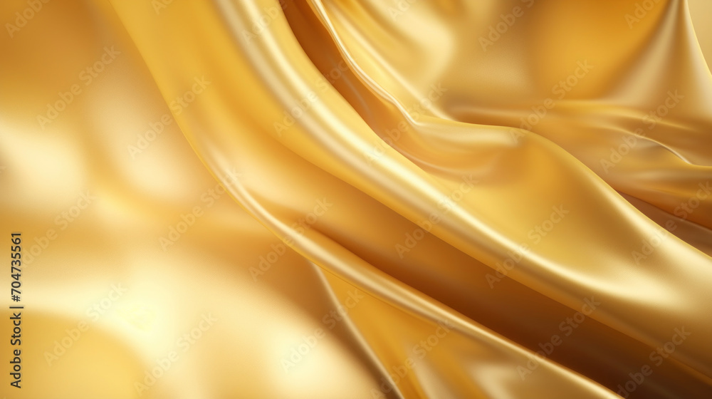 Golden satin fabric with a smooth, fluid texture creating a luxurious and elegant background. Golden satin fabric with a smooth, fluid texture creating a luxurious and elegant background.