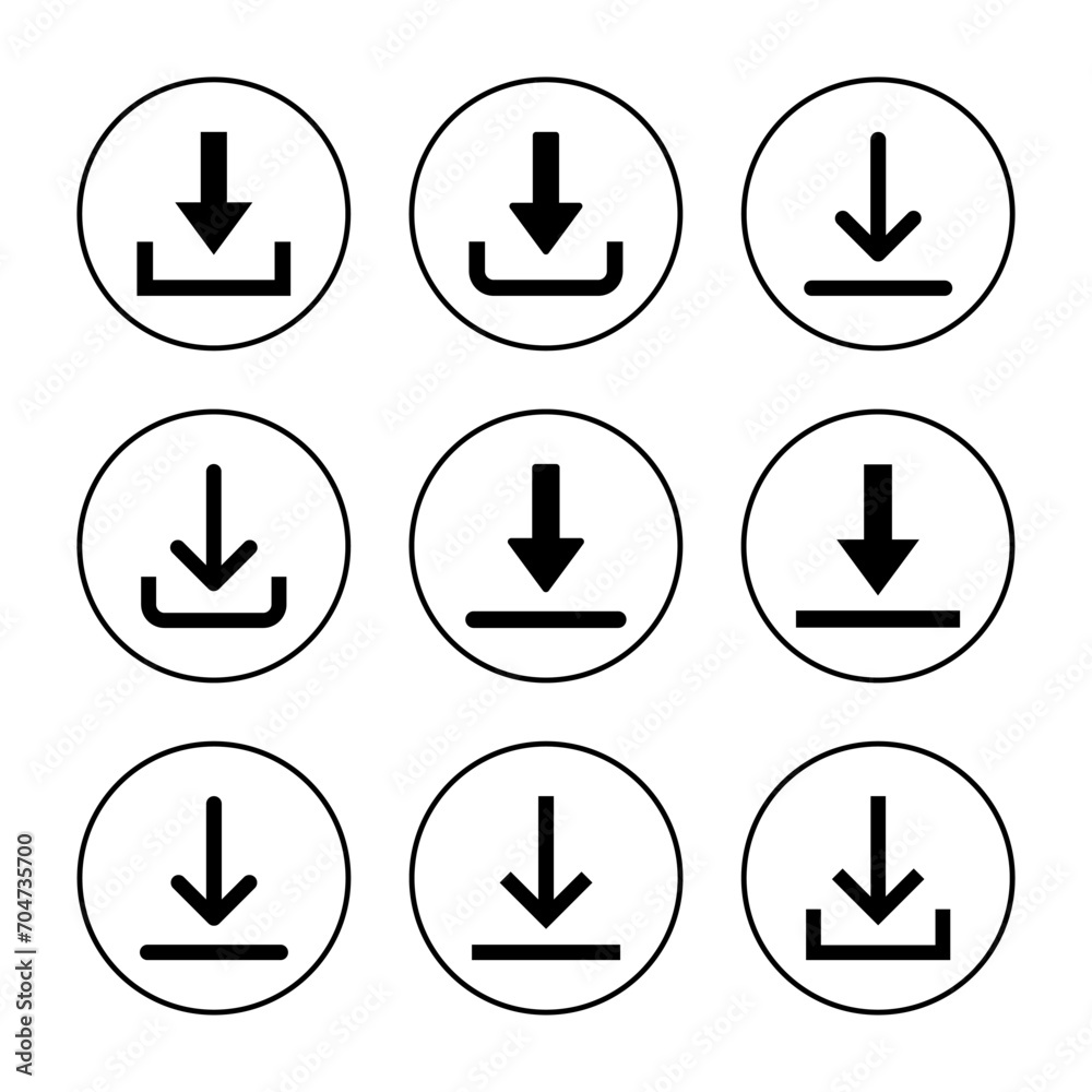 Download icon vector. Download sign and symbol Download icon vector. Download sign and symbol
