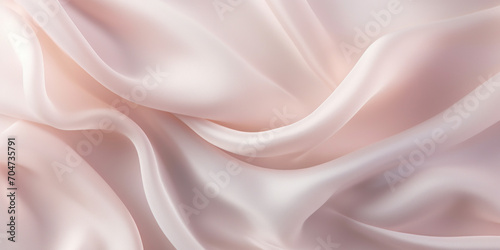 Close-up of silky pink fabric, with soft folds creating a luxurious and delicate texture for backgrounds.