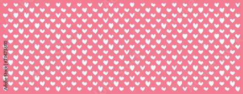 Fototapeta Naklejka Na Ścianę i Meble -  Pink love heart pattern illustration. Valentine's day holiday backdrop texture with small hearts.