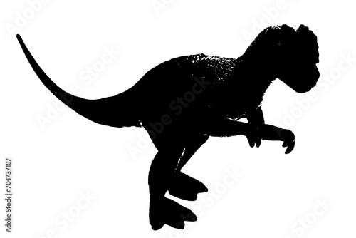 black dinosaur silhouette isolated on white background  model of dinosaurs toys