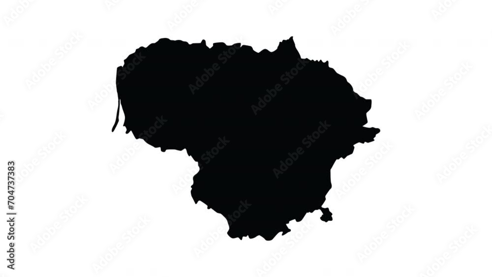 Animation forms a map icon for the country of Lithuania Animation forms a map icon for the country of Lithuania