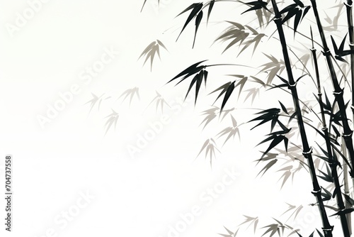 Black and white bamboo painting