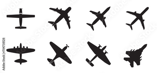 Set airplane icon. Aircrafts flat style - vector icons design.