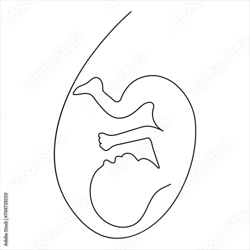 Pregnant woman Continuous one line art drawing and woman day outline vector art illustration