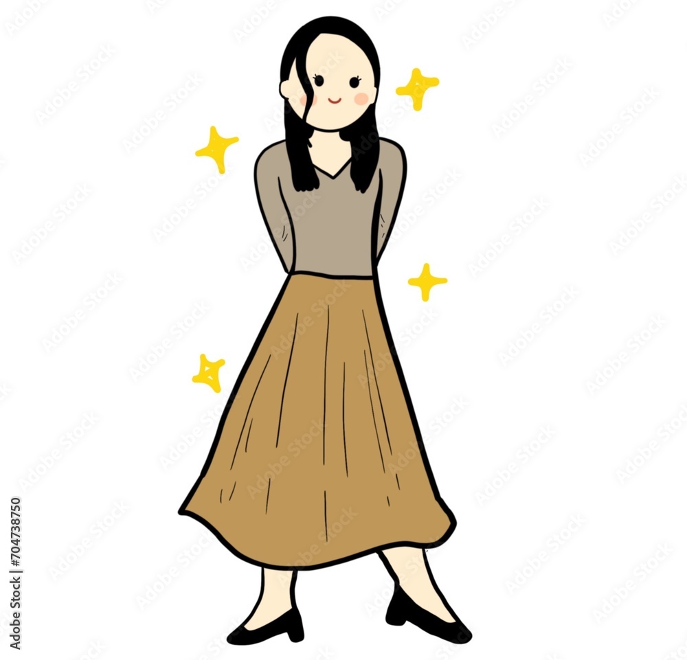 cute women character illustration fashion icon 