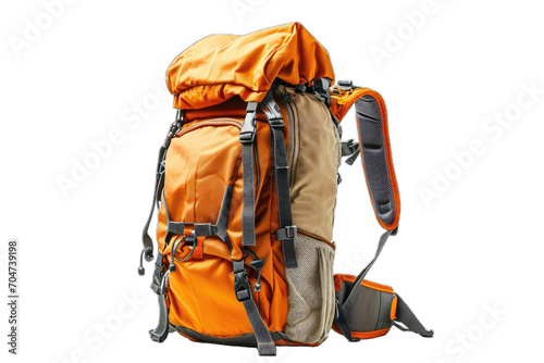 large orange and grey backpack suitable for hiking or traveling