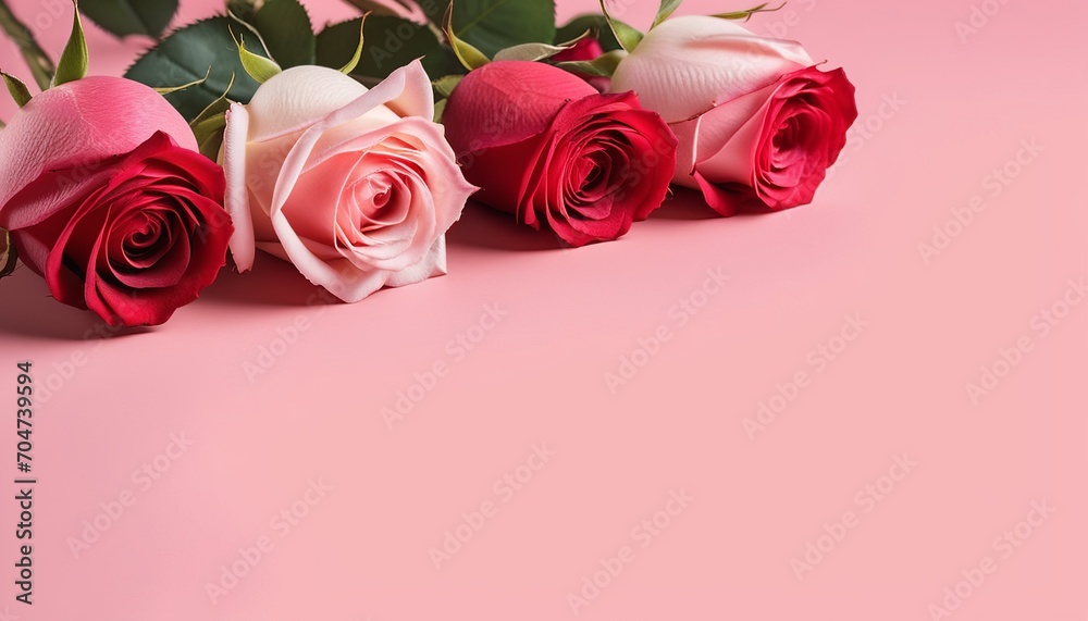 Anniversary Roses: Red and Pink on Light Pink Anniversary Roses: Red and Pink on Light Pink