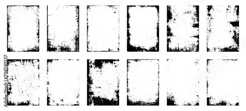 Dirty Grunge Textures Vector collection. Grunge Frames Vector. Overlay textures set stamp with grunge effect. Old damage Dirty grainy and scratches.	