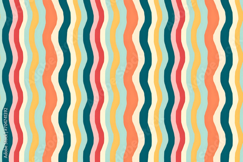 Wavy stripes pattern in retro colors ideal for home decor, apparel, stationery, and graphic design projects.