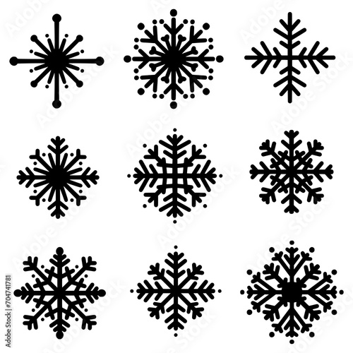 set of snow flake on white background. vector EPS 10