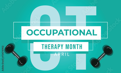 Occupational therapy month. background, banner, card, poster, template. Vector illustration. photo