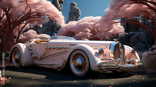 Surreal Fantasy Car Image.  It is available in multiple fields of photography . Generative AI