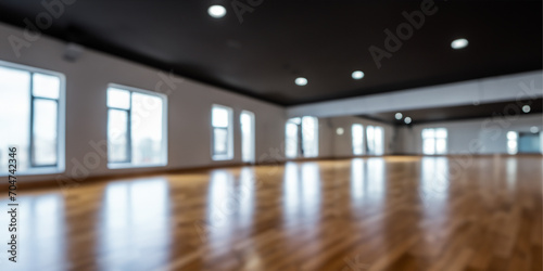 Interior of an empty dance  fitness studio hall 