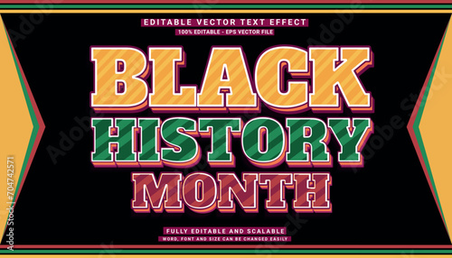 3D VECTOR TEXT EFFECT EDITABLE BLACK HISTORY MONTH photo