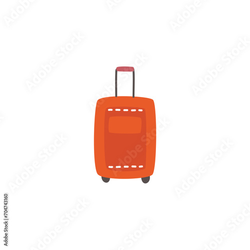 element set vector simple orange suitcase
