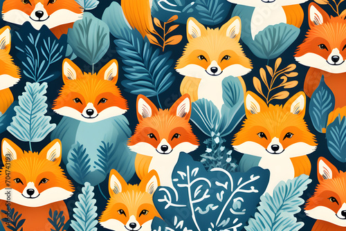 the beauty of a smooth and elegant fox pattern generative ai © 랑이 자