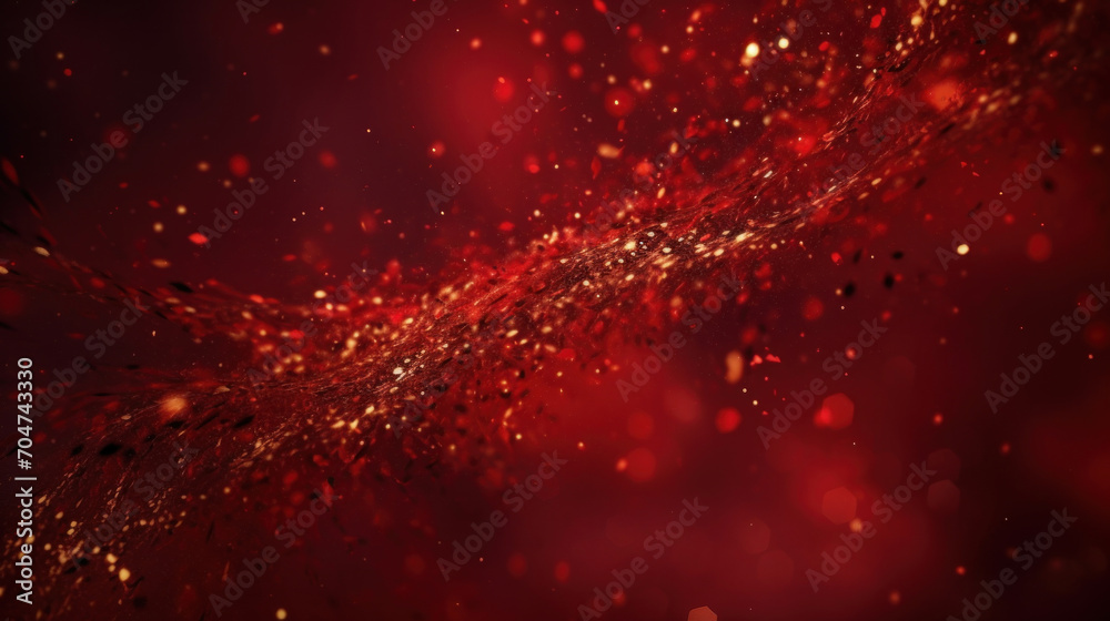 Abstract image showcasing a dynamic flow of red particles with a deep, bokeh effect, creating a sense of movement and energy. Abstract image showcasing a dynamic flow of red particles with a deep, bokeh effect, creating a sense of movement and energy.