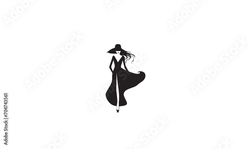 logo fashion shop vector black design white background 