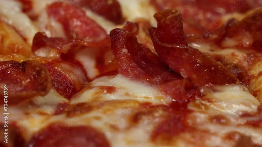 Sizzling Pepperoni Pizza Close-Up Sizzling Pepperoni Pizza Close-Up
