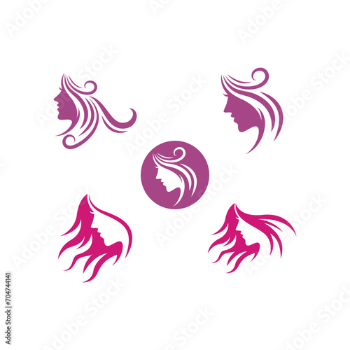 hair beauty logo icon design vector