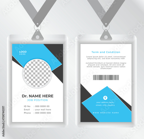 Medical abstract id card design template