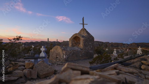 Cemetery in ghost town of Terlingua, Texas, USA photo