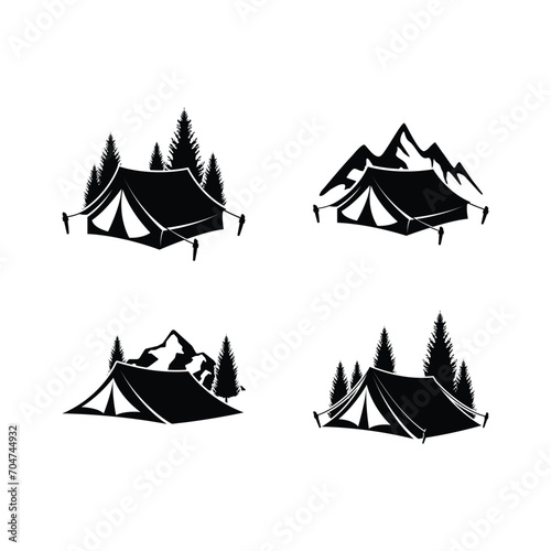 camping tent silhouette photo
