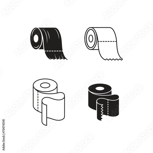 tissue roll icon set