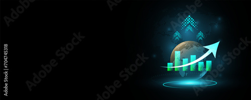 Stock market financial investment graph technology background image advertising website design photo