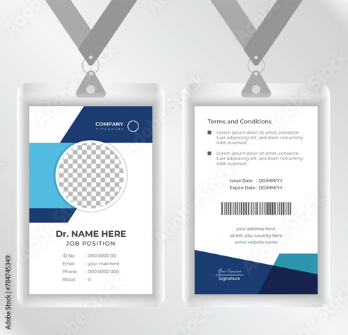 Abstract id card template for medical