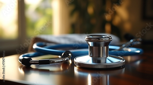 stethoscope on the table photo