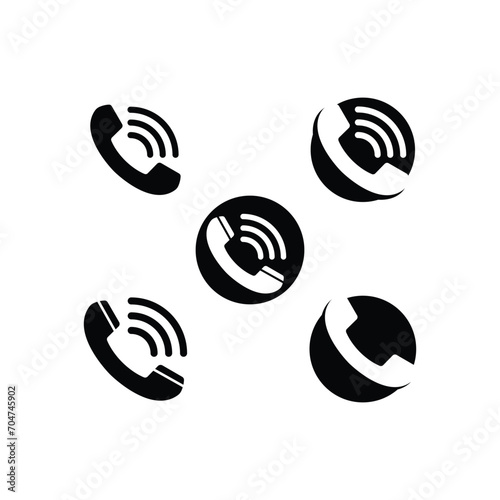 telephone logo icon set