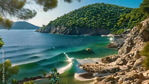 The amazing nature of Greece is the beautiful green Skopelos photo