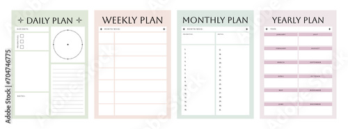 Printable Planner Template Collection with Daily Planner, Weekly Planner, Monthly Planner, Yearly Planner, Habit Tracker