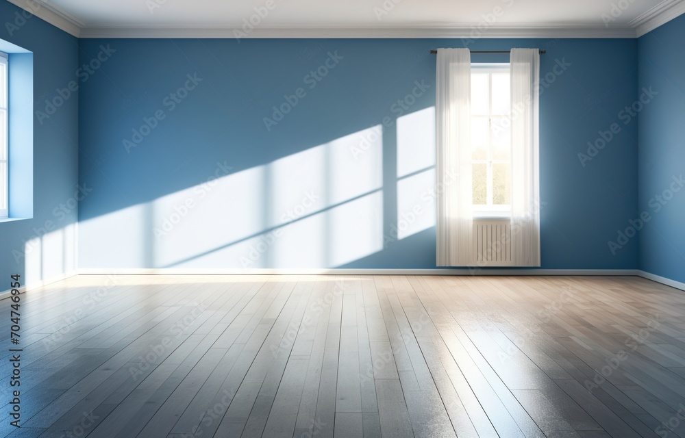 Obraz premium Blue room with large windows