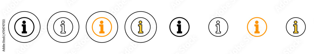 Information sign icon set vector. about us sign and symbol. question mark icon Information sign icon set vector. about us sign and symbol. question mark icon