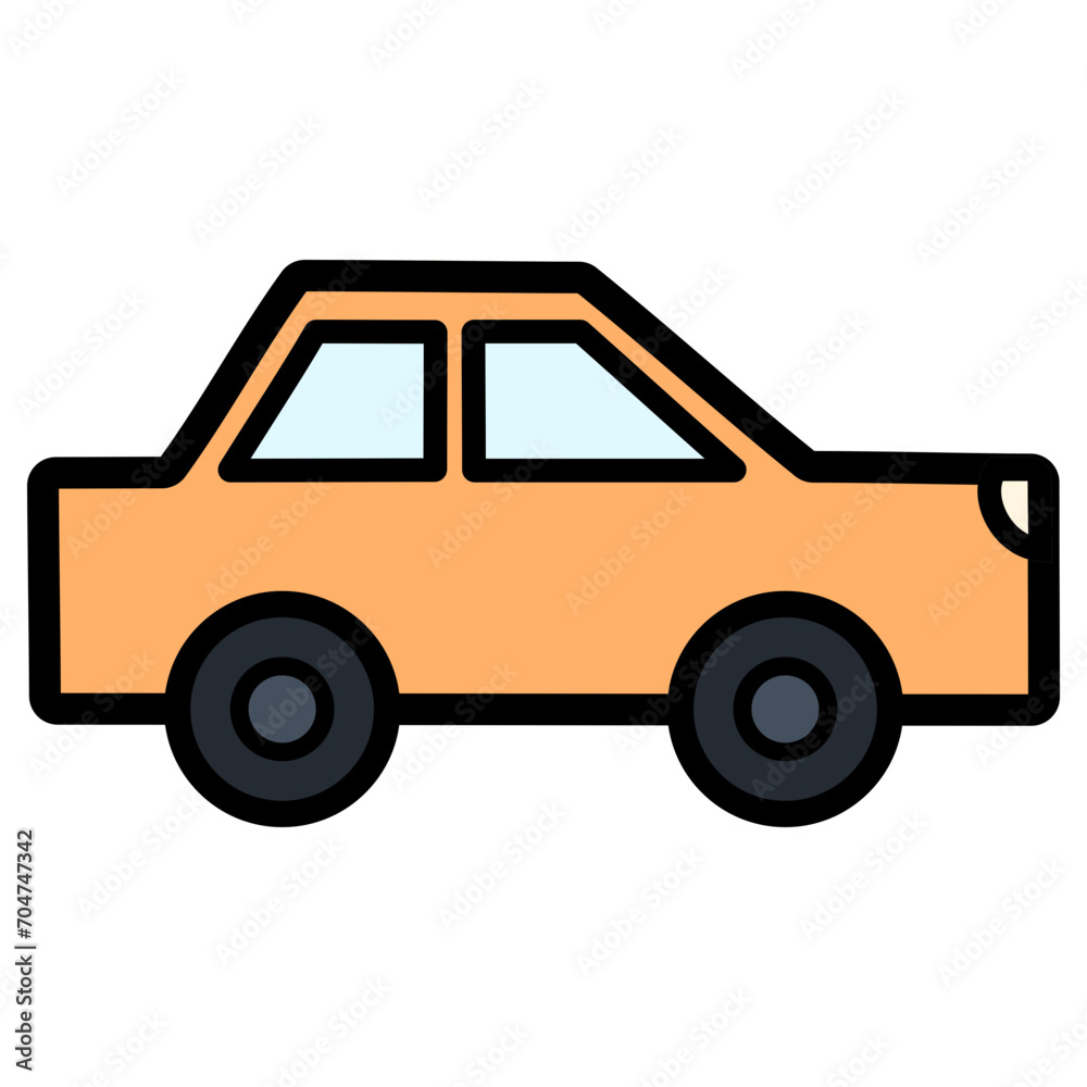Car Filled Line Icon Vector Illustration 