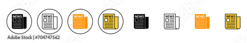 Newspaper icon set vector. news paper sign and symbolign photo