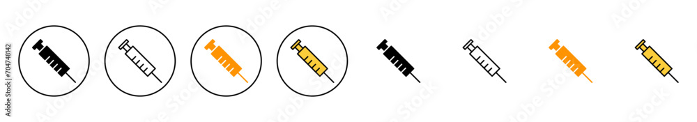Syringe icon set vector. injection sign and symbol. vaccine icon Syringe icon set vector. injection sign and symbol. vaccine icon