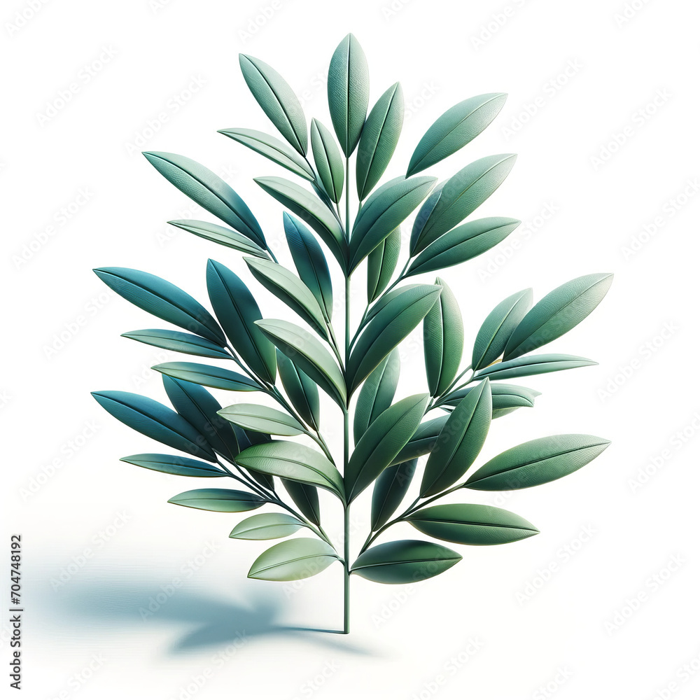 Green Leaves Branch in PNG with Transparent Background