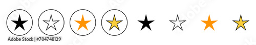 Star Icon set vector. rating sign and symbol. favourite star icon