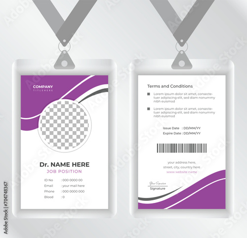 Medical style id card design