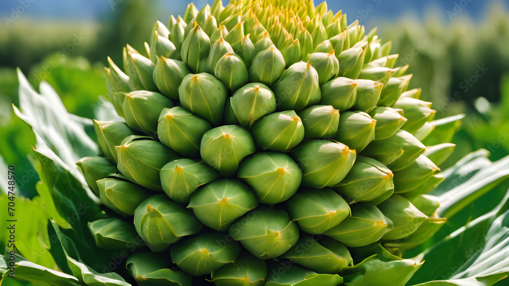Artichoke on a green background, globe artichoke vegetable, medicine food wallpaper, Healthy Burgeoning Organic Artichokes in Fine Flourishing Growth. Artichoke on a green background, globe artichoke vegetable, medicine food wallpaper, Healthy Burgeoning Organic Artichokes in Fine Flourishing Growth.