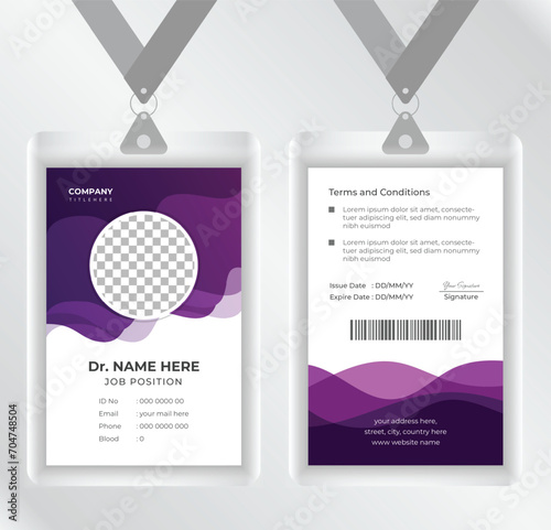 Modern Doctor ID Card Template. Medical identity badge template or corporate identity design