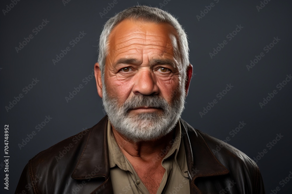Portrait of an old man with a gray beard and mustache. Portrait of an old man with a gray beard and mustache.