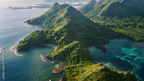 Aerial view of the Banda Islands, Maluku Islands, Indonesia photo