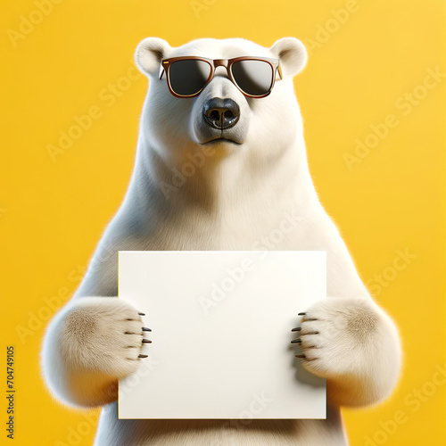 Polar Bear Holding a Placard